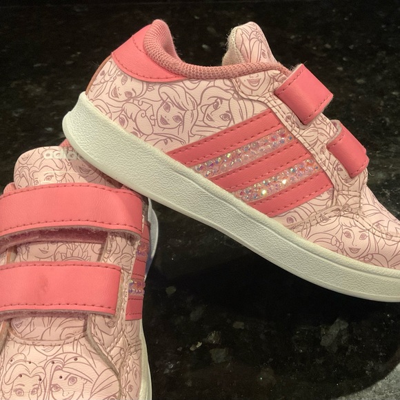 Adidas Girls' Toddler x Disney Princess Breaknet Sneakers Velcro in Pink Sz 8 - Picture 10 of 13